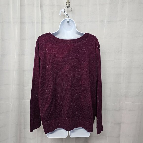 CJ Banks Purple Metallic Sequin Cardigan Sweater Bling 2X - Picture 6 of 11